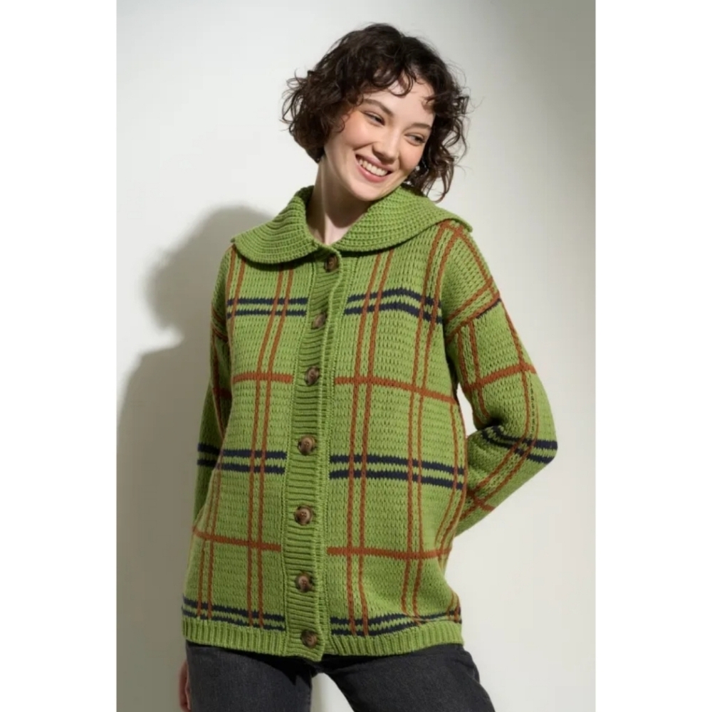 Callahan Green Plaid Cardigan